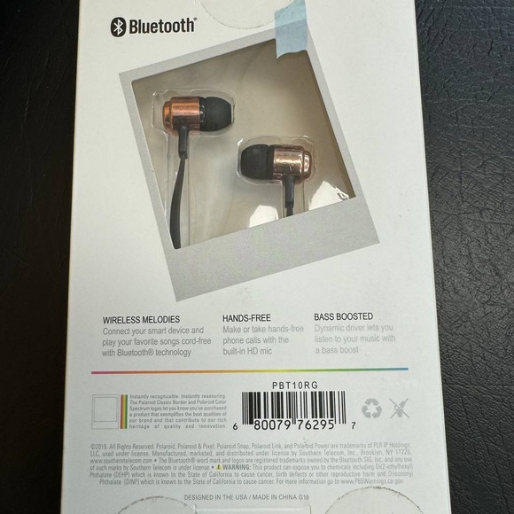 Polaroid Bluetooth Magnetic Wireless Earbuds Rose Gold with Built In Microphone - Picture 2 of 6